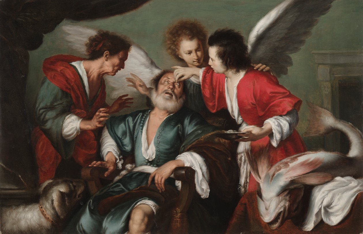Uzdrowienie Tobiasza, c. 1625. autorstwa Bernardo Strozzi
