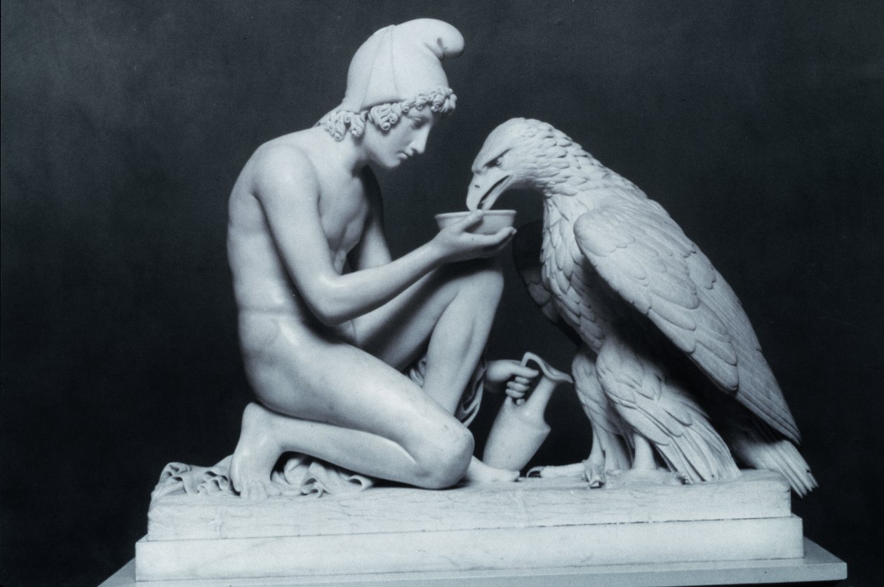 Ganimedes z Orłem Jowisza, 1817 (marmur) autorstwa Bertel Thorvaldsen