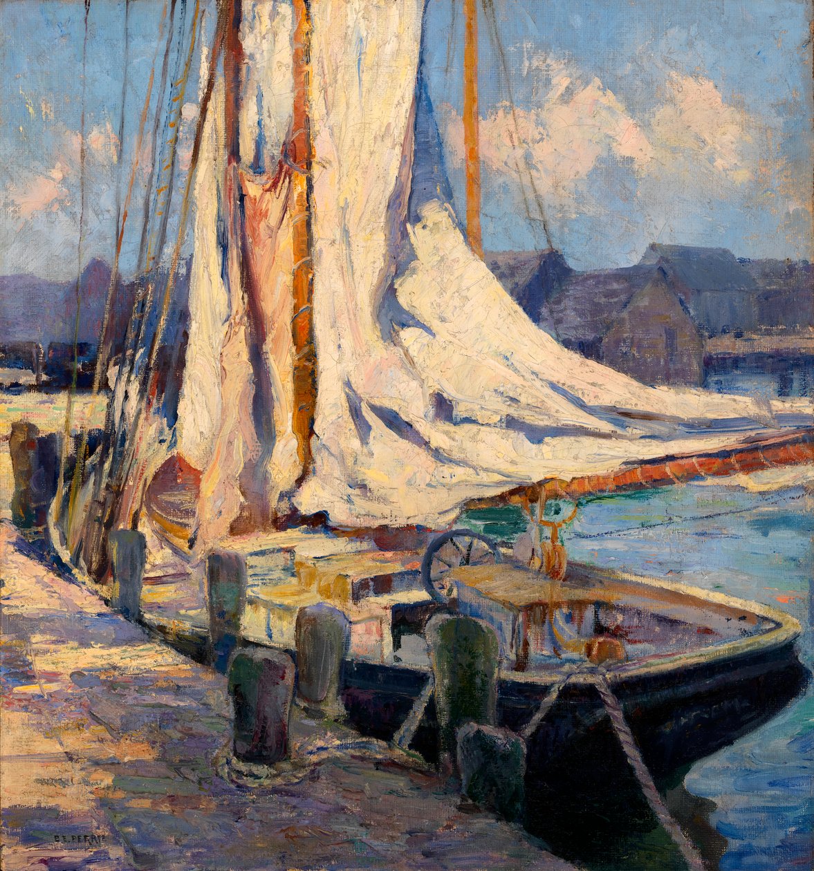 Scena na nabrzeżu, Gloucester. autorstwa Bertha Eversfield Perrie