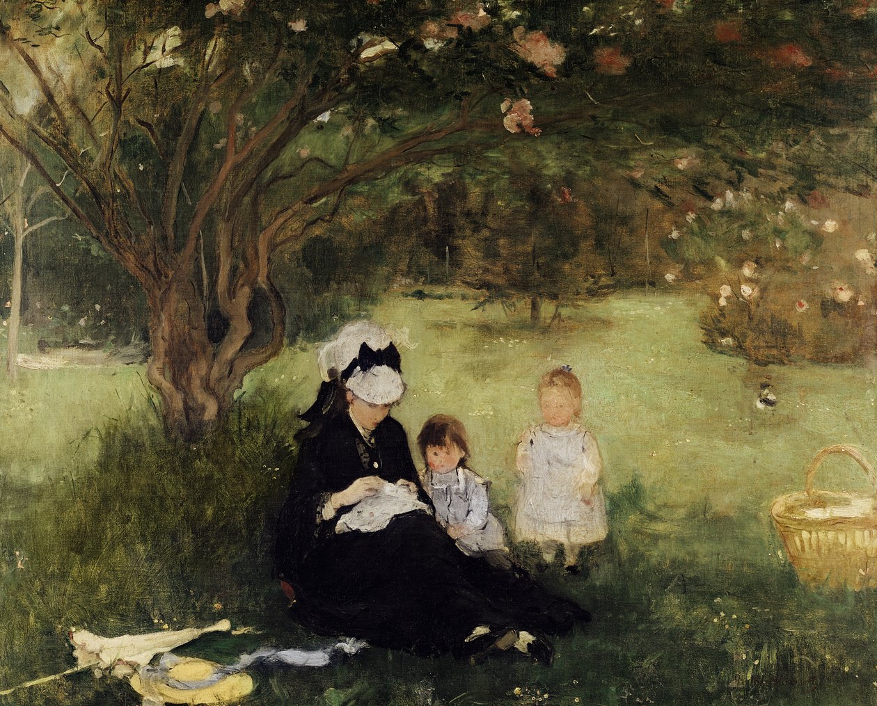 Pod Liliowym w Maurecourt, 1874 autorstwa Berthe Morisot