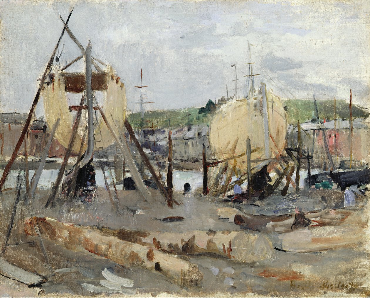 Budowa łodzi, 1874 autorstwa Berthe Morisot