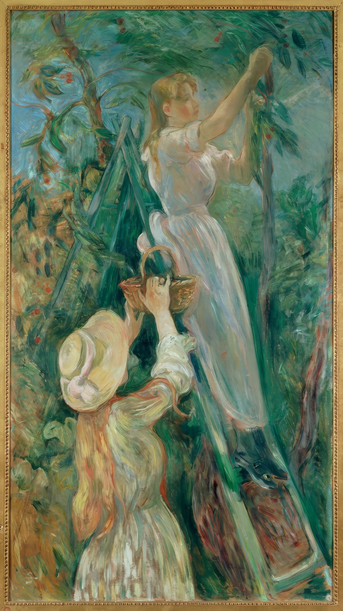 Zbieracze wiśni autorstwa Berthe Morisot