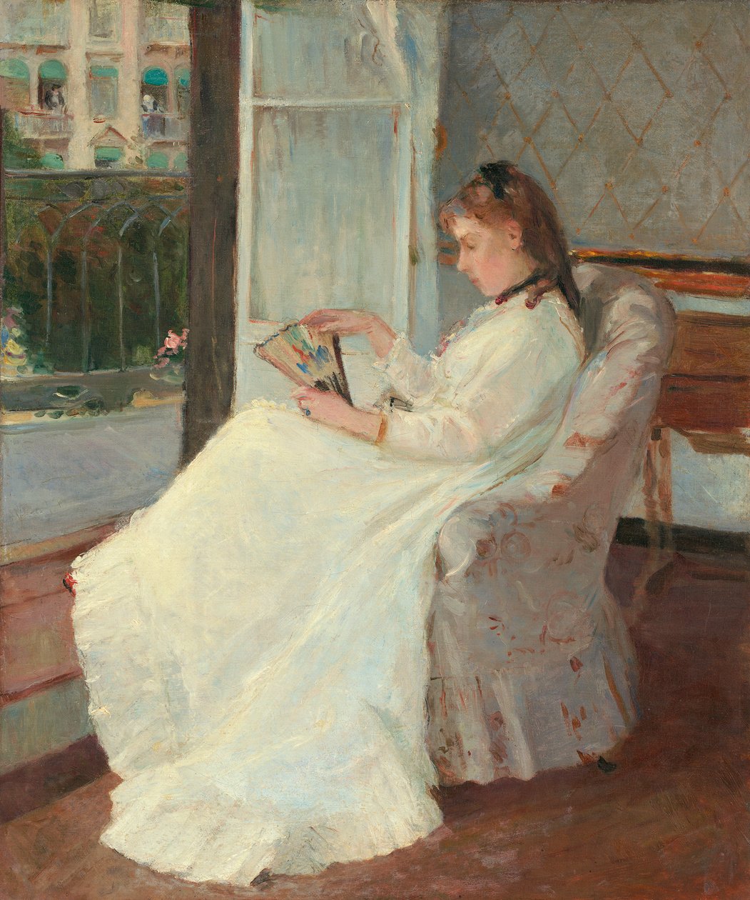 Siostra artysty przy oknie, 1869 autorstwa Berthe Morisot