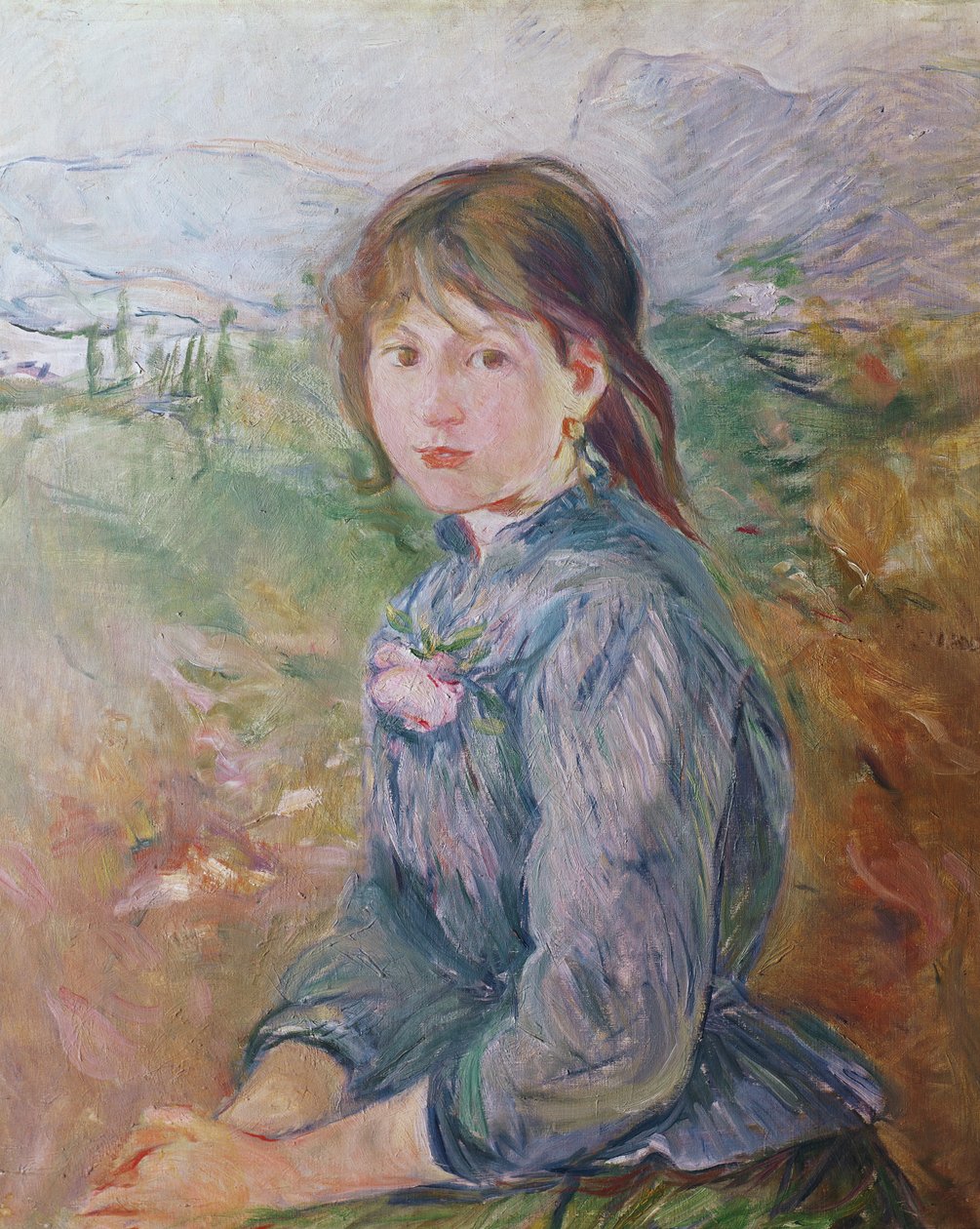 Mała dziewczynka z Nicei, 1888-89 autorstwa Berthe Morisot