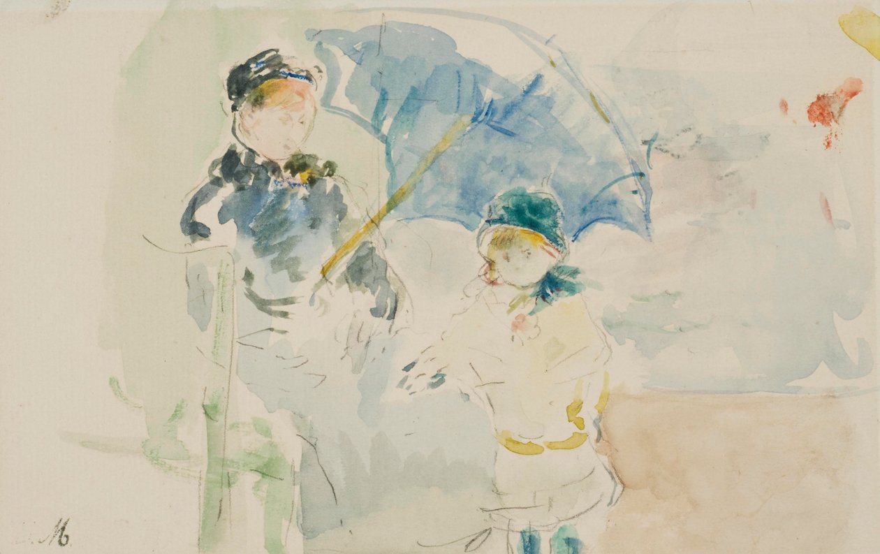 Na plaży w Nicei? autorstwa Berthe Morisot
