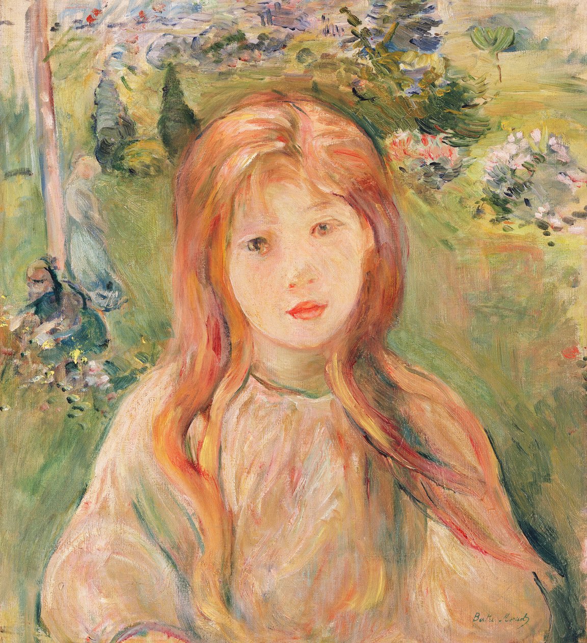 Dziewczyna w Mesnil, 1892 autorstwa Berthe Morisot