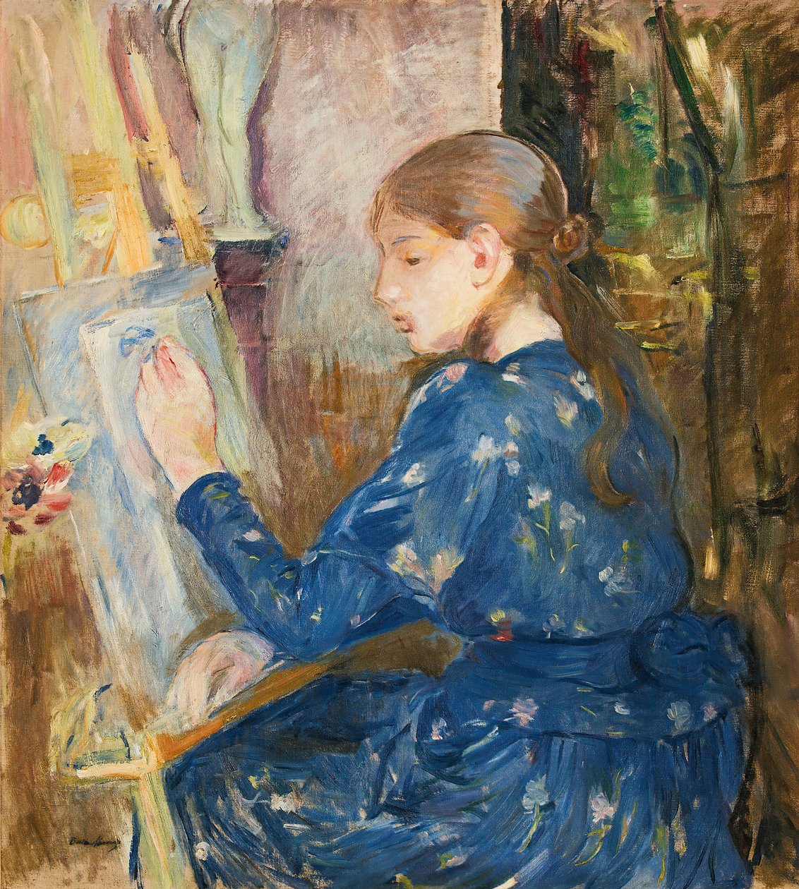 Młoda dziewczyna pisze, 1891. autorstwa Berthe Morisot