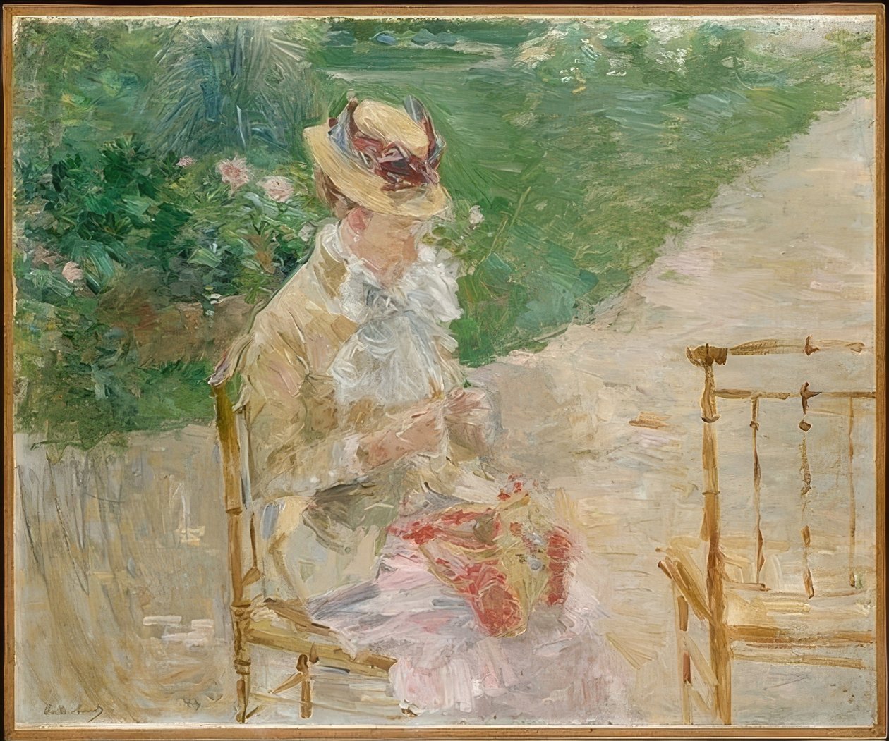 Młoda kobieta dziania. ok.1883 autorstwa Berthe Morisot