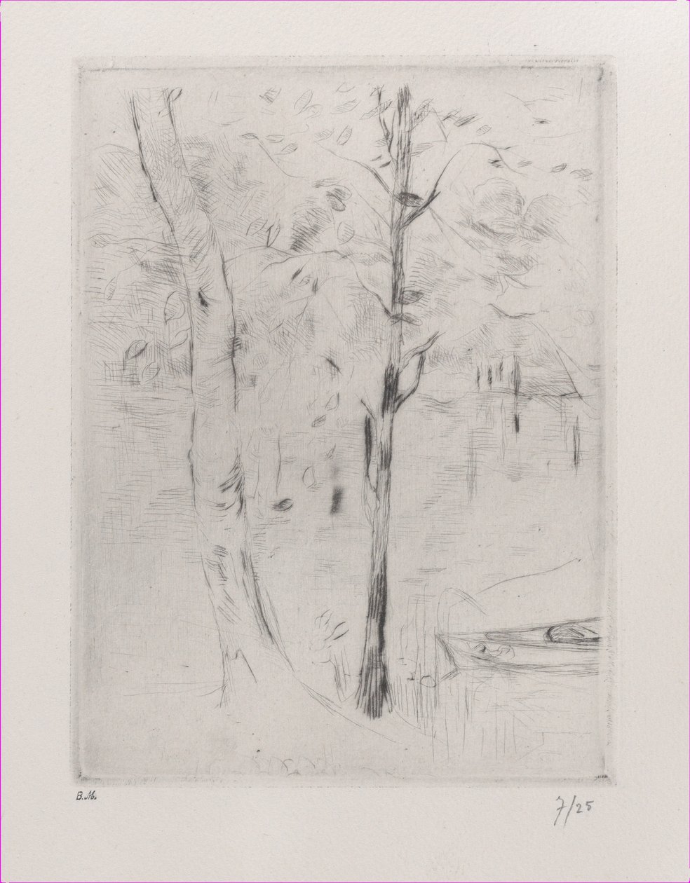 Krajobraz Pnie drzew nad rzeką, 1888 r. autorstwa Berthe Morisot