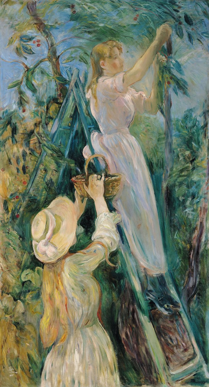 Zbieracze wiśni Le Cerisier, 1891 autorstwa Berthe Morisot