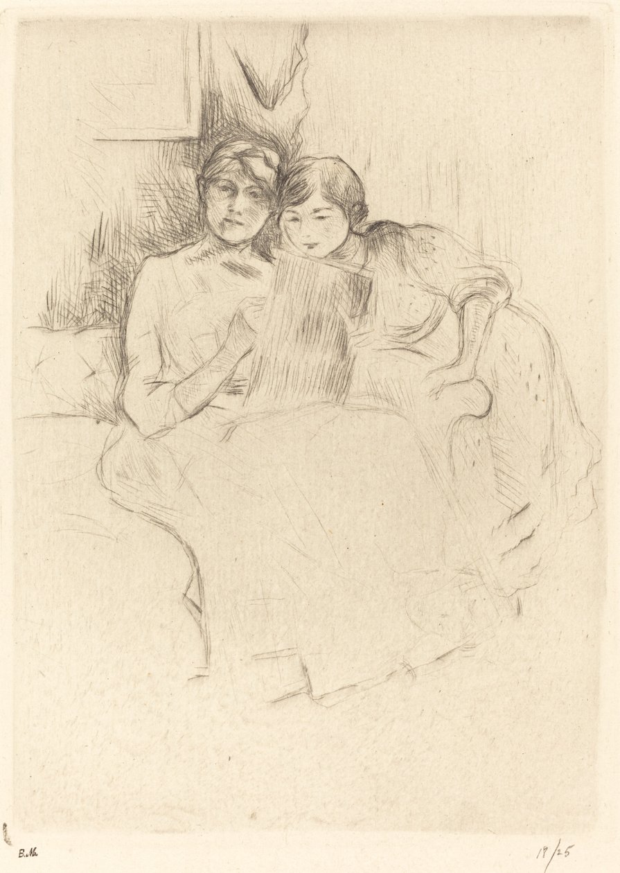 Lekcja rysunku, 18881890. autorstwa Berthe Morisot