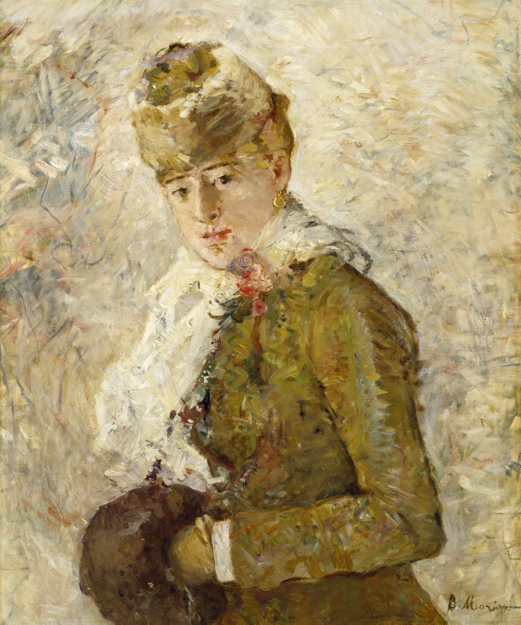 Zima (kobieta z mufką) autorstwa Berthe Morisot