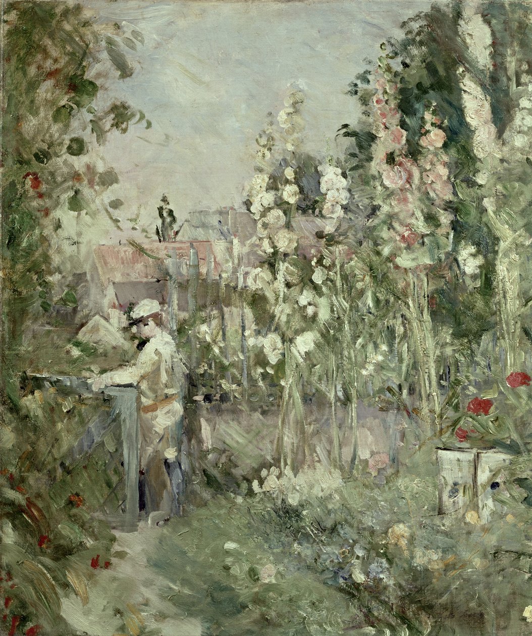 Młody chłopak w malwach autorstwa Berthe Morisot