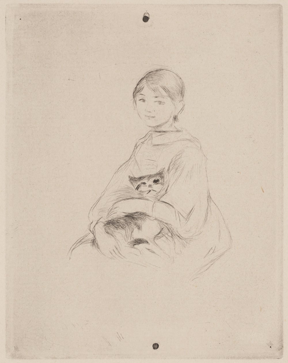 Młoda dziewczyna z kotem (Julie Manet) autorstwa Berthe Morisot