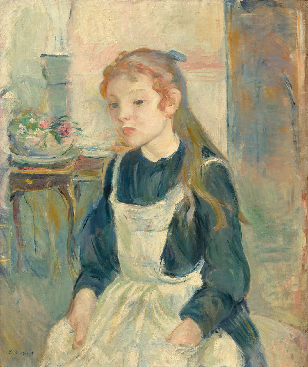 Młoda dziewczyna z fartuchem autorstwa Berthe Morisot