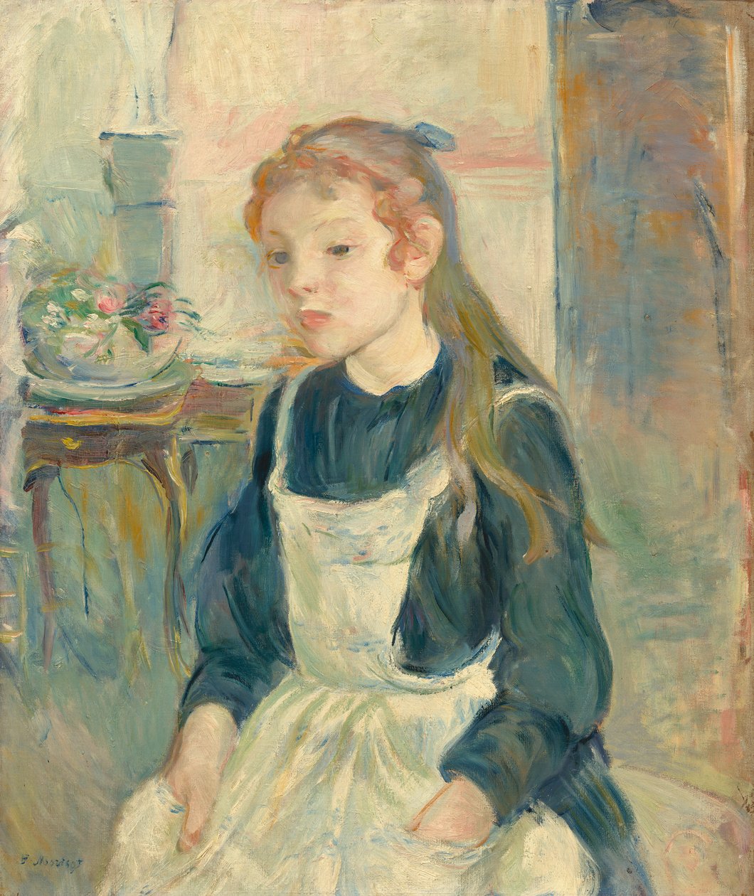 Młoda dziewczyna w fartuchu autorstwa Berthe Morisot