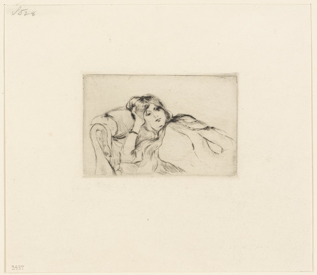 Młoda kobieta w spoczynku autorstwa Berthe Morisot