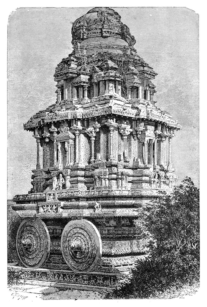Ruiny świątyni w Hampi, Indie, 1895. autorstwa Auguste Bertrand