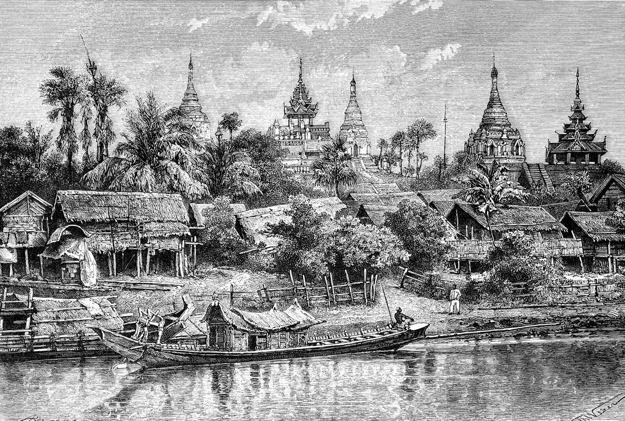 Yenan Gyong, Birma, 1895. autorstwa Auguste Bertrand