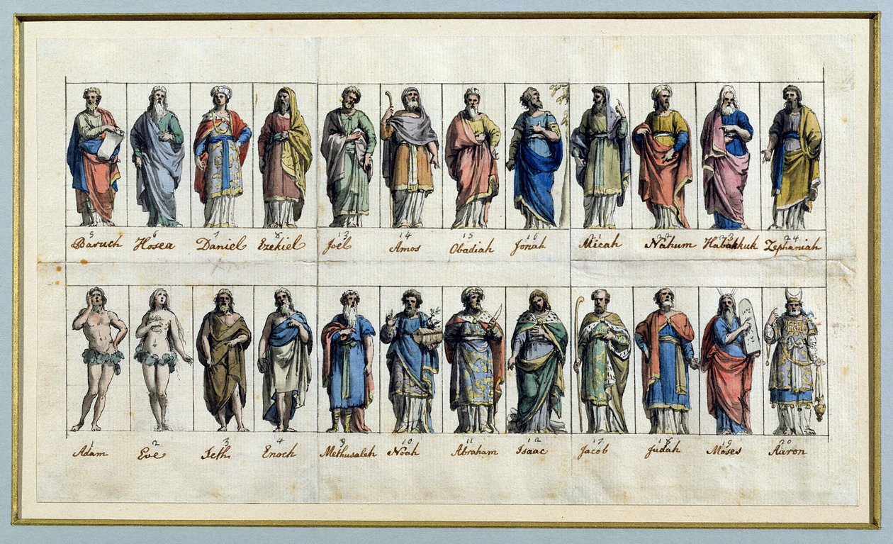 Postacie ze Starego Testamentu (wc i tusz na papierze) autorstwa Biagio Rebecca