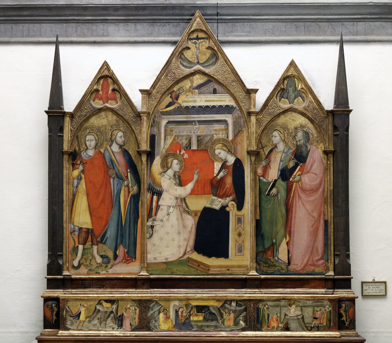Zwiastowanie ze świętymi, 1414 (tempera na płycie) autorstwa Bicci di Lorenzo