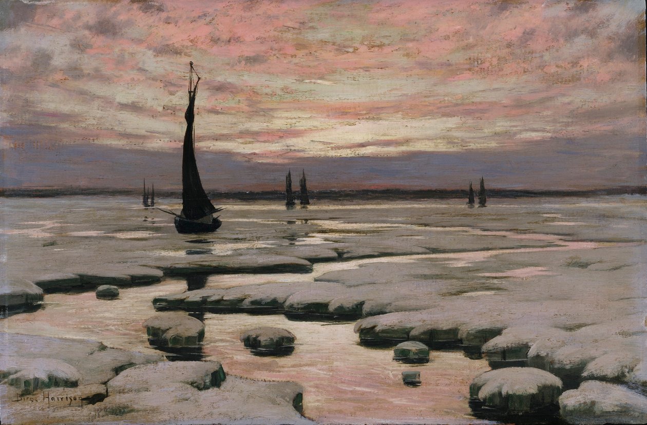 Zimowy zachód słońca autorstwa Birge Harrison
