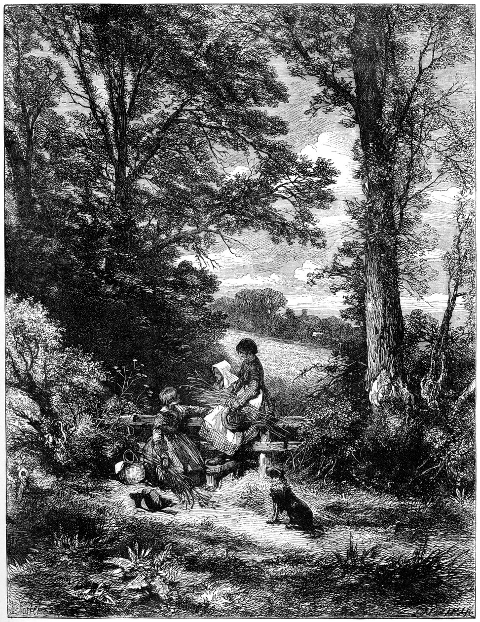 The Gleaners at the Stile, ok. 1930. autorstwa Birket Foster