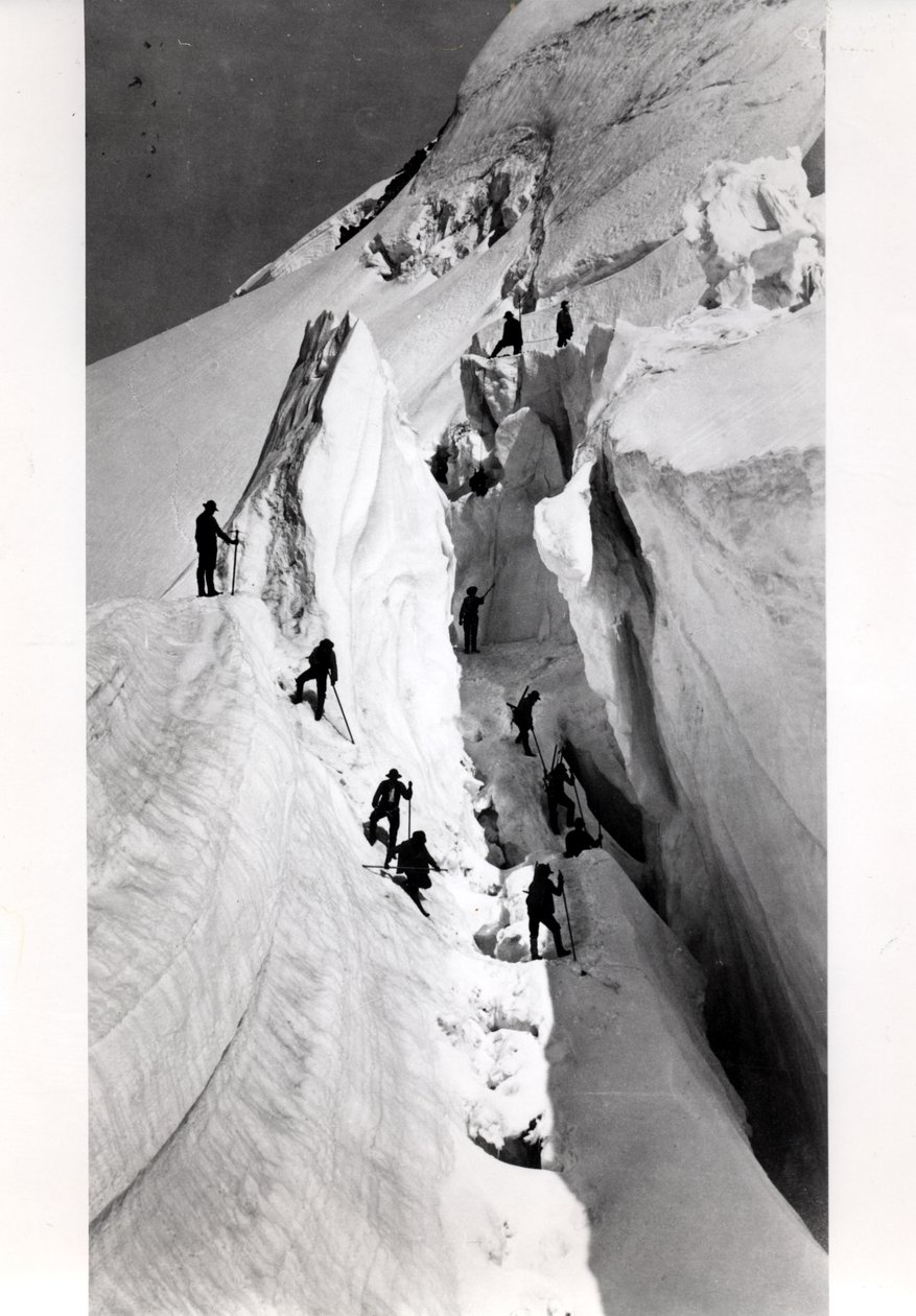 Wspinacze wspinający się na Mont Blanc, ok. 1860 autorstwa Bisson Freres Studio