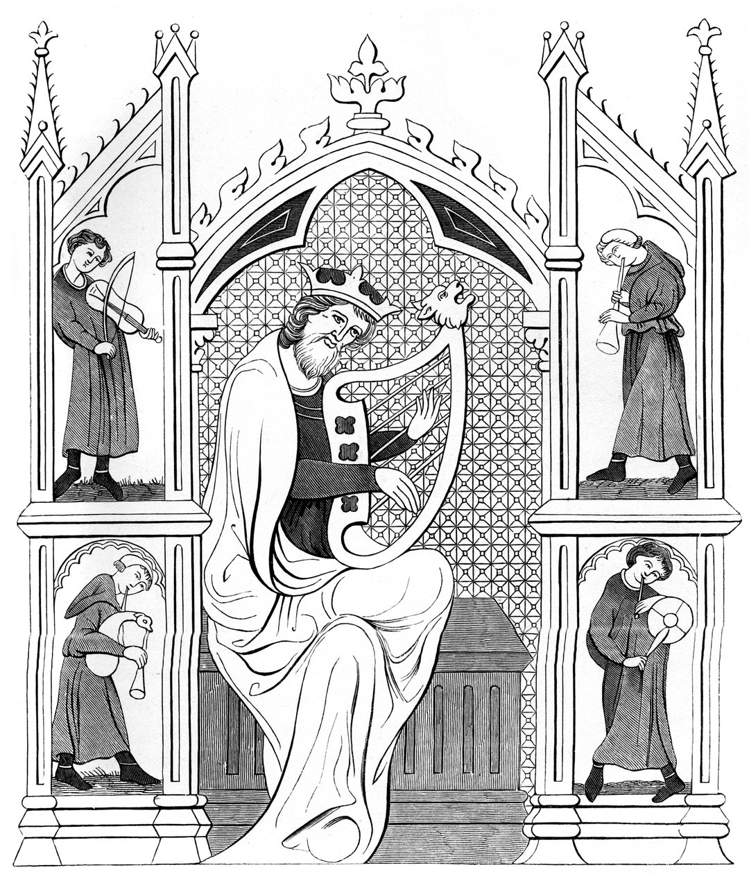 Koncert muzyczny, XIII wiek 1849. autorstwa Bisson and Cottard