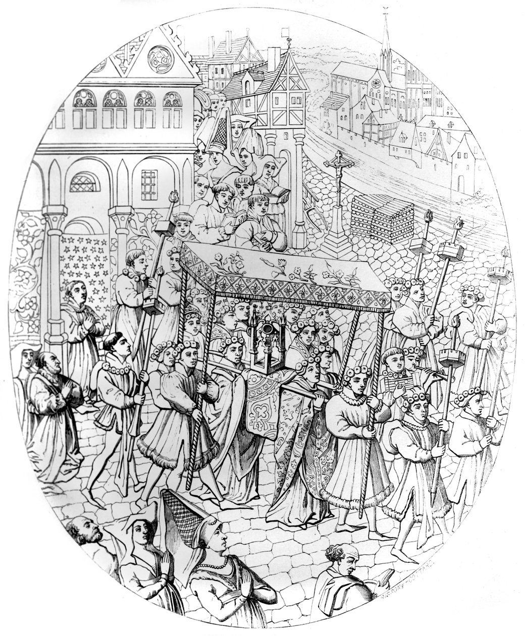Procesja religijna, 1449-1456 1849 autorstwa Bisson and Cottard