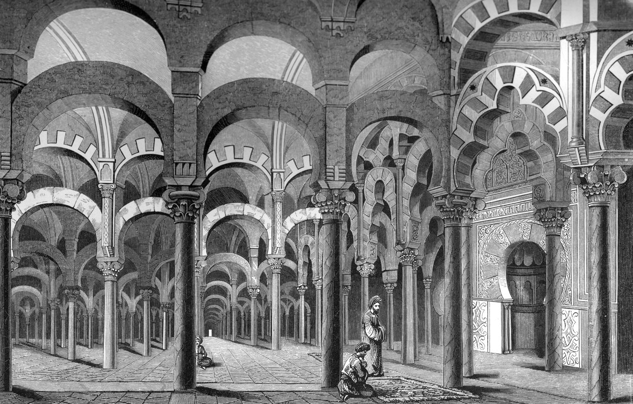 Mezquita, Kordoba, Hiszpania, 1849 r. autorstwa Bisson and Cottard