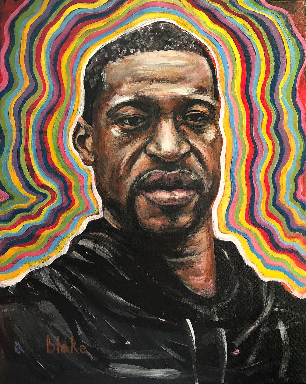 George Floyd, ok. 2020 (akryl na płótnie) autorstwa Blake Munch