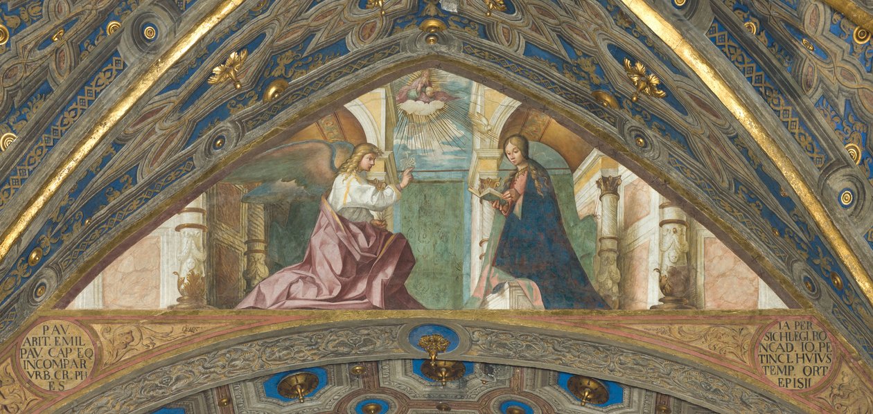 Apsyda, Superarcha, Boccaccio Boccaccino, Zwiastowanie 1506-07 autorstwa Boccaccio Boccaccino
