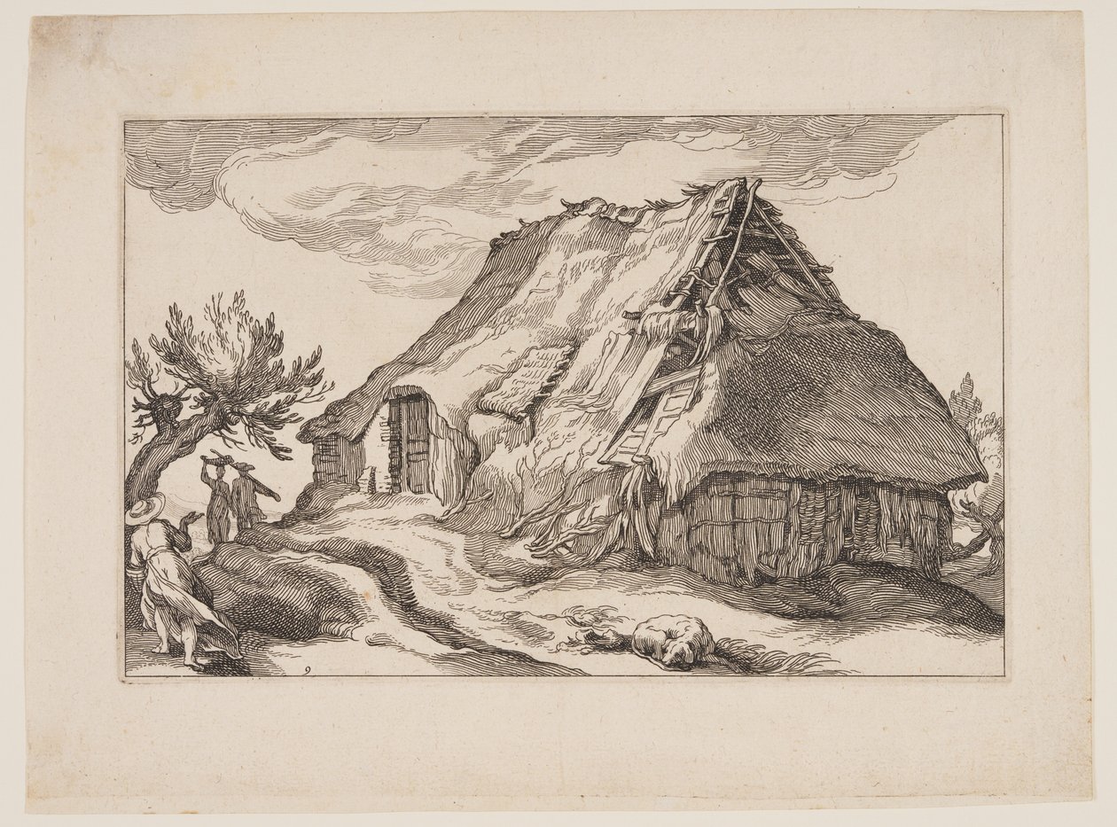 Plate 9, z Landscapes with Farmhouses (Krajobrazy z zagrodami) autorstwa Boetius Adams Bolswert