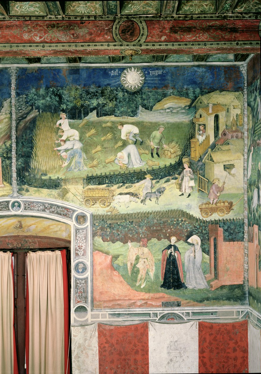 Miesiąc sierpień, ok. 1400 autorstwa Bohemian School