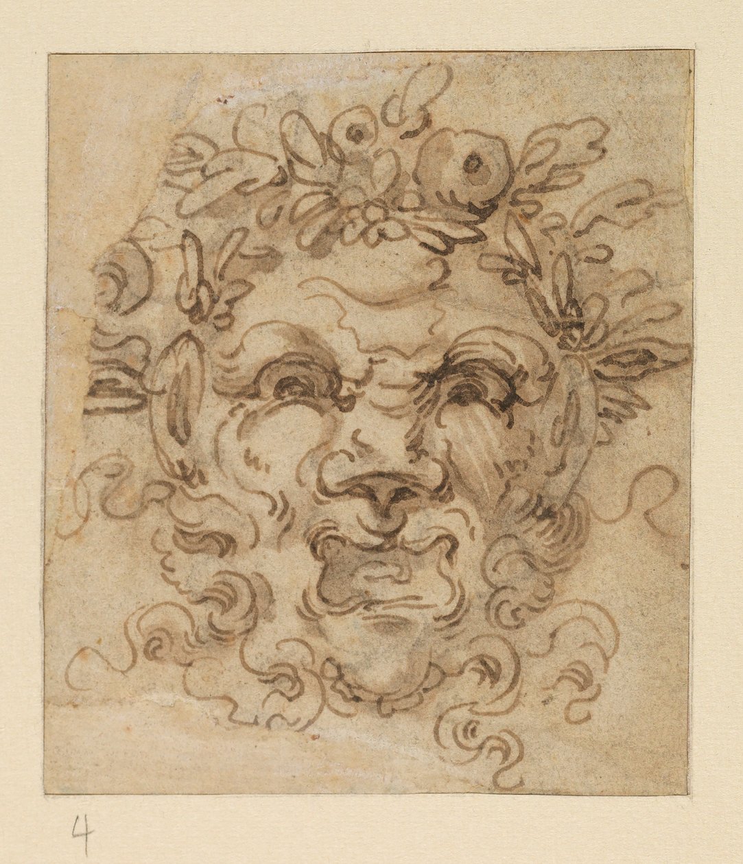 Maska groteskowa, XVII w. autorstwa Bolognese School