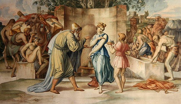 Elizeusz i Rebeka przy fontannie autorstwa Bonaventura Genelli