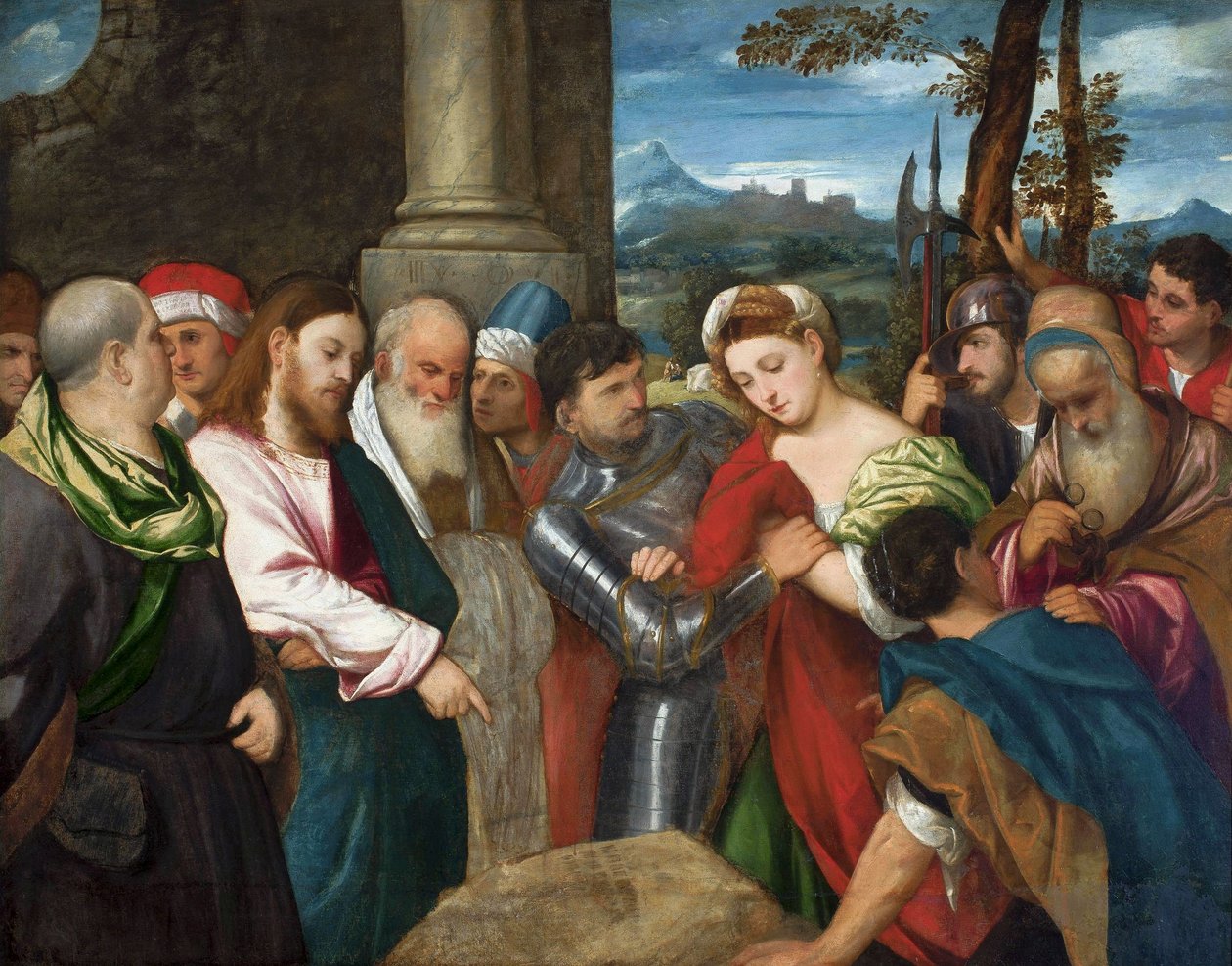 Chrystus i cudzołożnica autorstwa Bonifazio Veronese