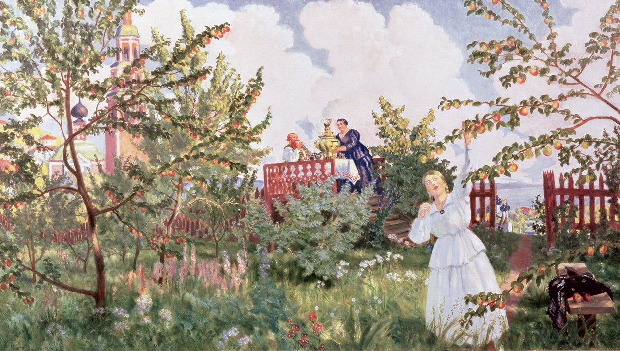 Sad, 1918 autorstwa Boris Mikhailovich Kustodiev