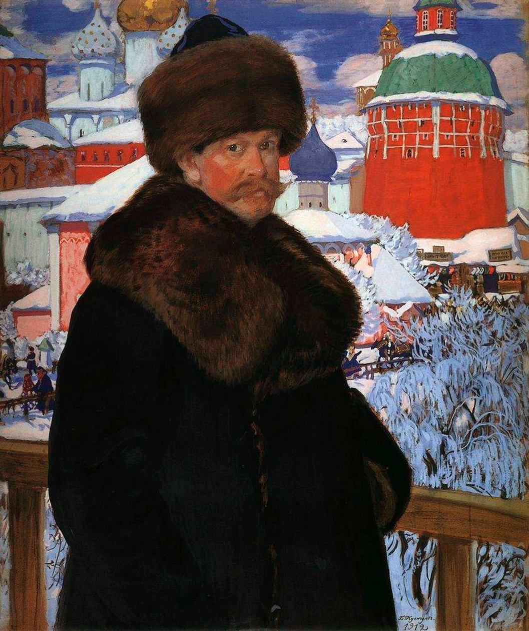 Autoportret”, 1912. autorstwa Boris Mikhailovich Kustodiev
