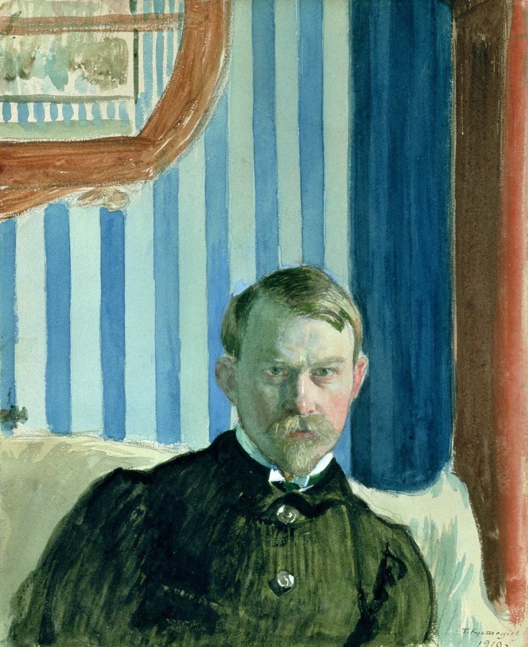 Autoportret autorstwa Boris Mikhailovich Kustodiev