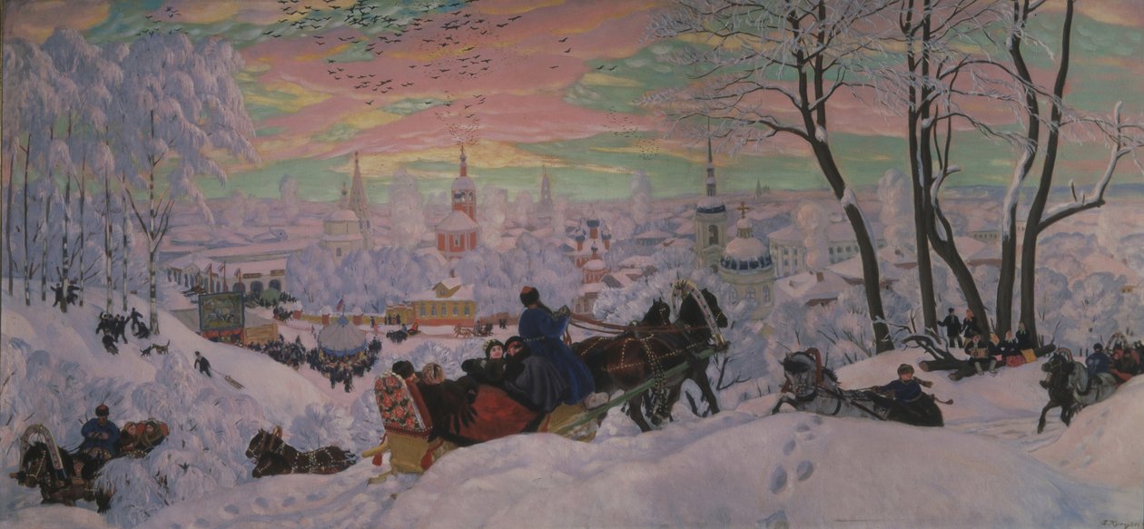 Zapusty, 1916 autorstwa Boris Mikhailovich Kustodiev