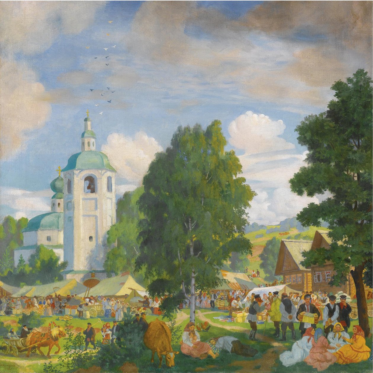 Jarmark Wiejski, 1920 autorstwa Boris Mikhailovich Kustodiev