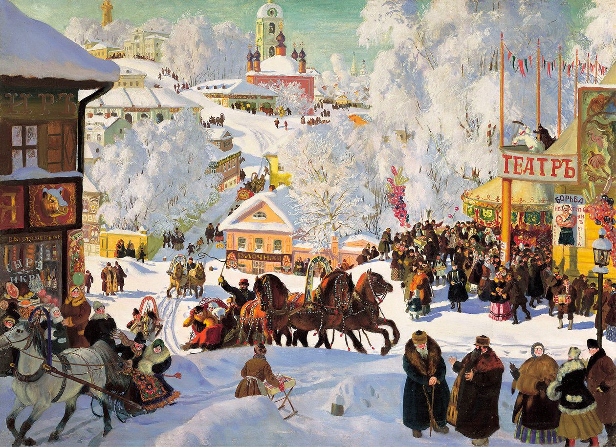 Zapusty, 1919. autorstwa Boris Mikhailovich Kustodiev