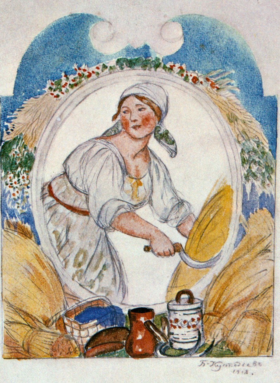 Żniwiarz, 1918. autorstwa Boris Mikhailovich Kustodiev