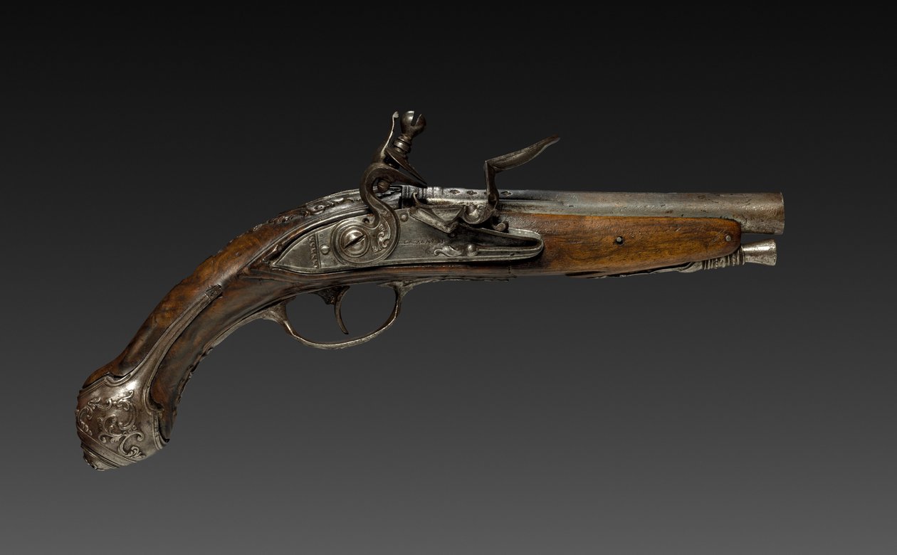 Pistolet skałkowy, XVIII wiek. autorstwa Bortolo Agazzi