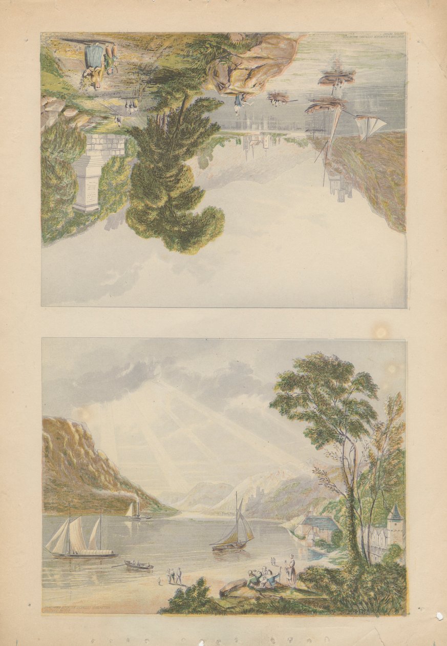 Bacharach i View w pobliżu Bingen autorstwa Bradshaw and Blacklock