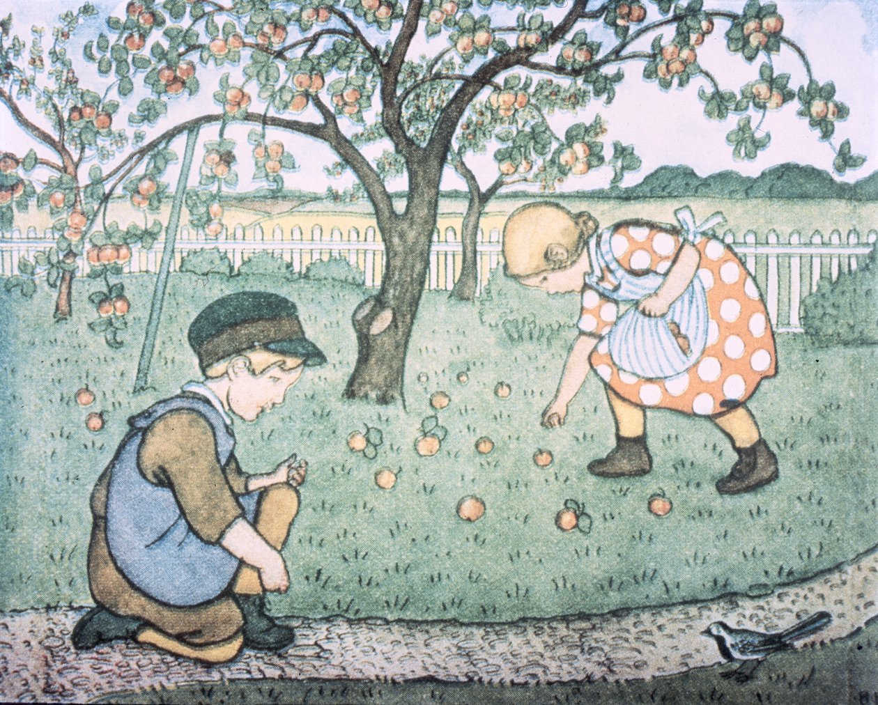Litera „A” jak w jabłku, opublikowana w 1912 r. autorstwa Brita Elstrom