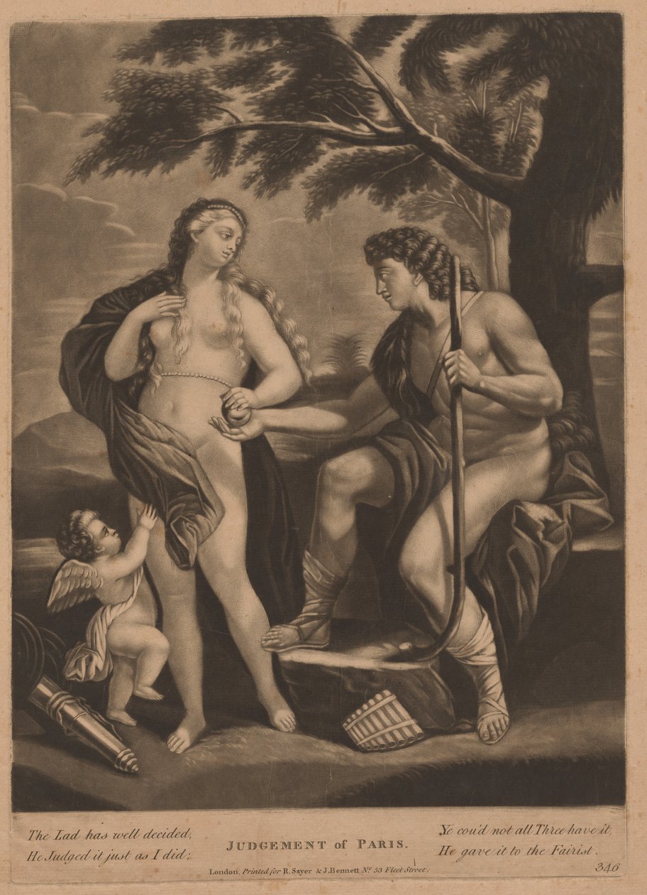 Wyrok Paryża autorstwa British 18th Century