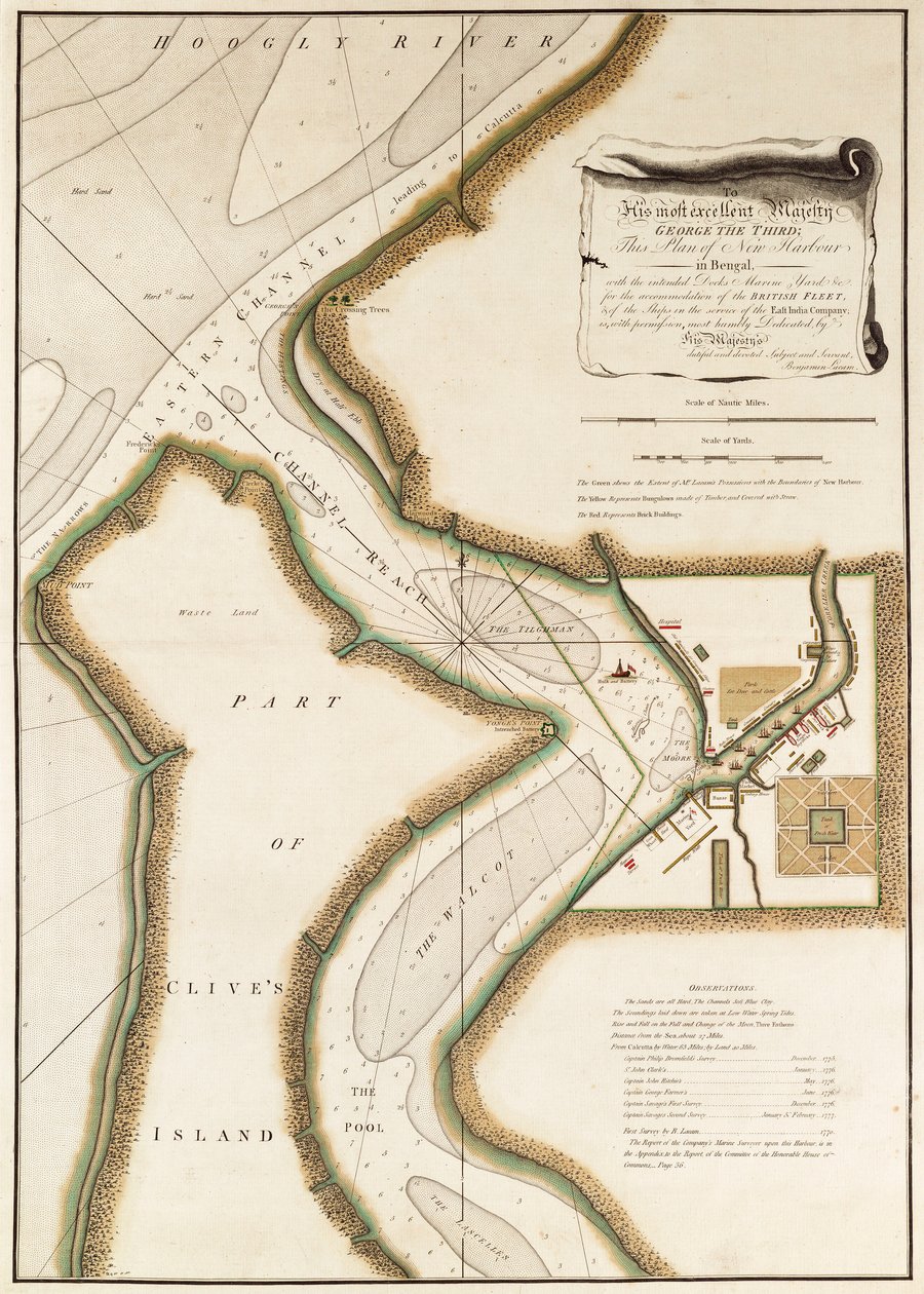 Mapa rzeki Hoogly, ok. 1777 r. (rycina) autorstwa British School